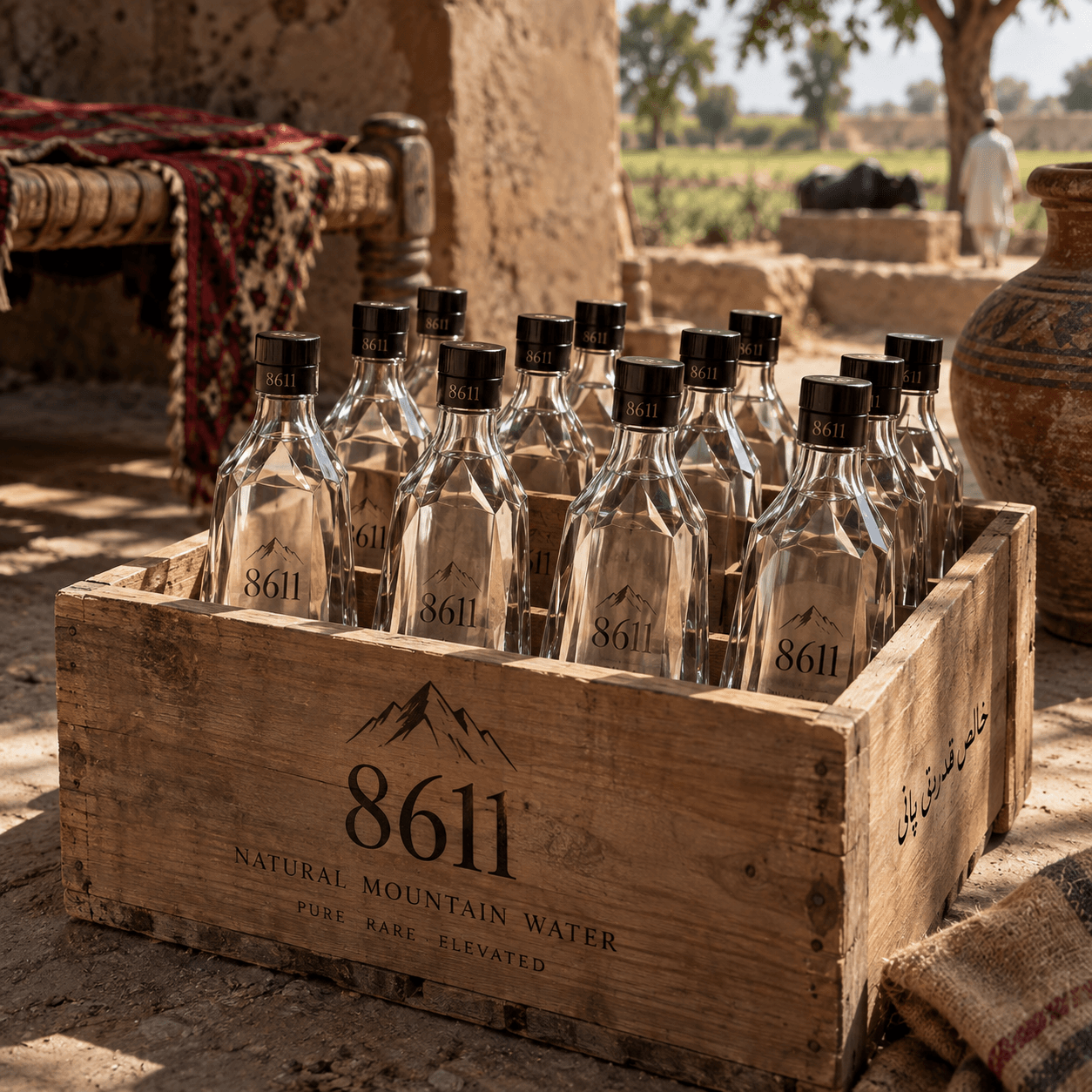 A crate of twelve 8611 bottles