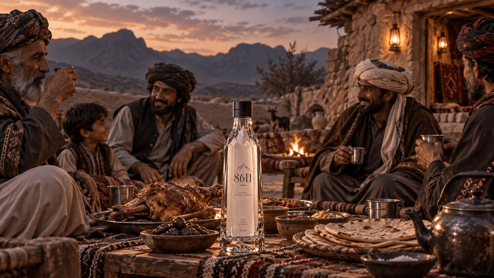 8611 bottle at an evening gathering in the Karakoram