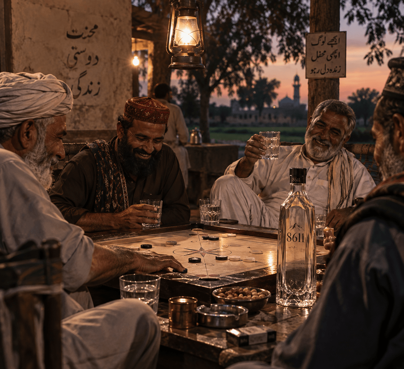 Evening gathering with carrom